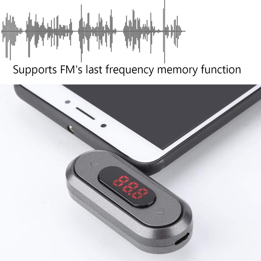 ASHATA 3.5MM Phone/Pad/MP3/MP4/MP5/Tablet 300mAh Audio Head Mobile FM Transmitter Built in Battery Car Radio