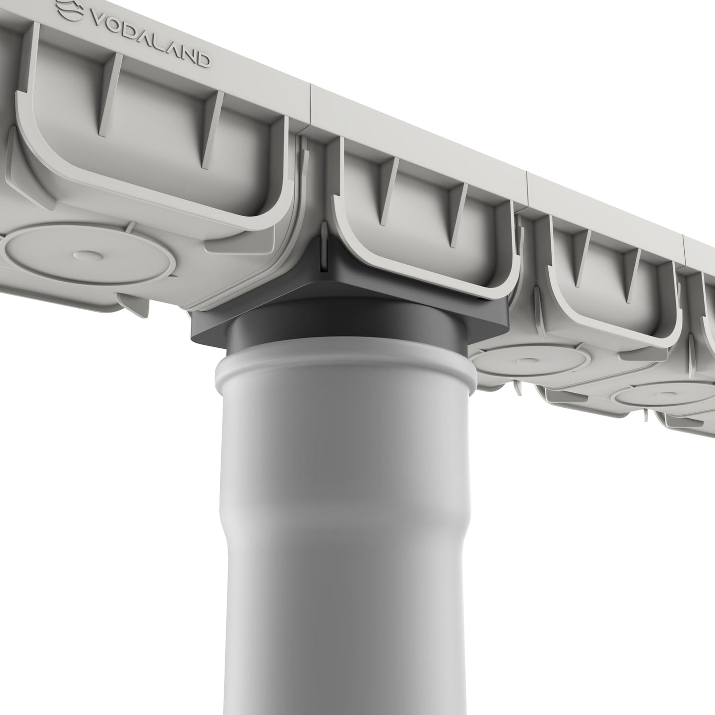 Vodaland - 4 Inch Trench Drain System with Grate - Ivory Color - Easy 2 Channel (5)