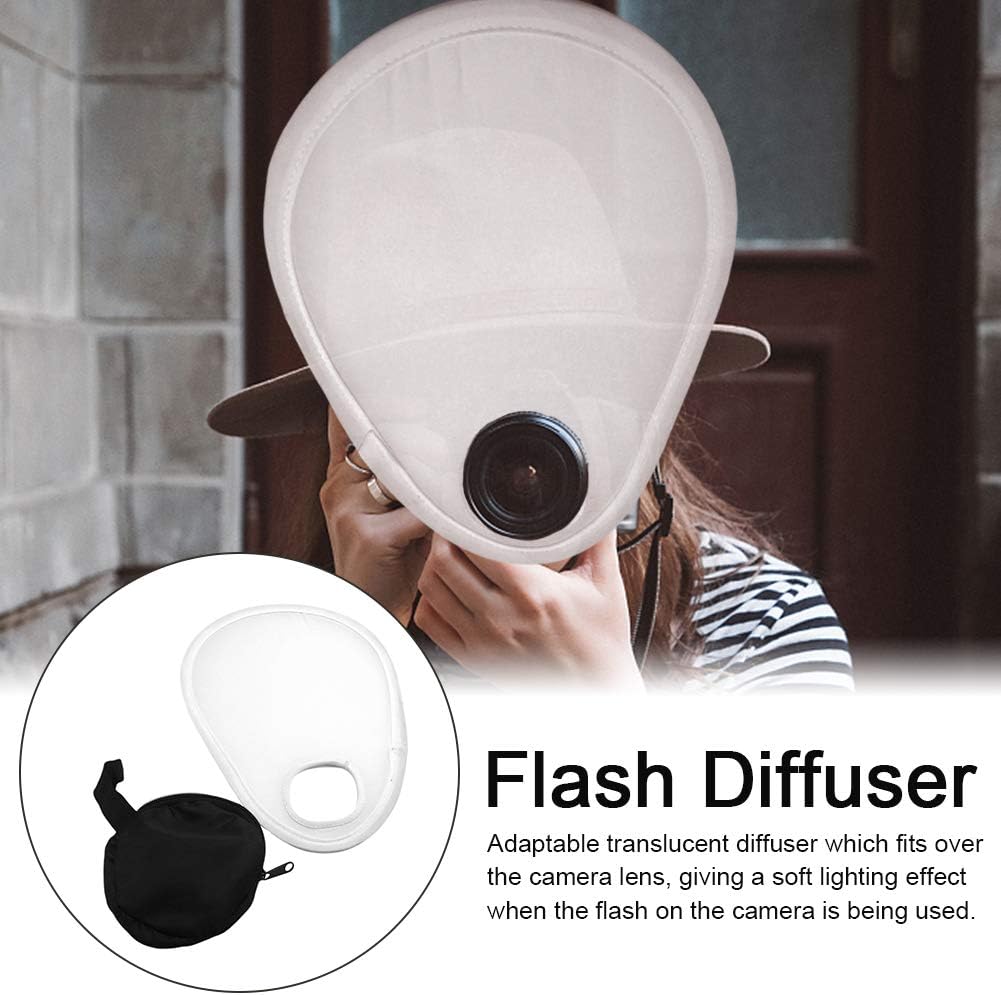 MOOSUNGEEK Camera Flash Diffuser,Eliminate Harsh Light and Shadow,Foldable with Storage Bag Easy Install Flash Diffuser