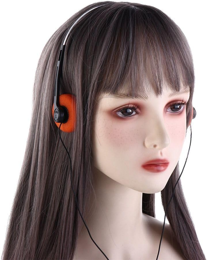 JJLFresheners Orange Retro On Ear Headphones, Wired Stereo Headphones, Lightweight Portable with Adjustable