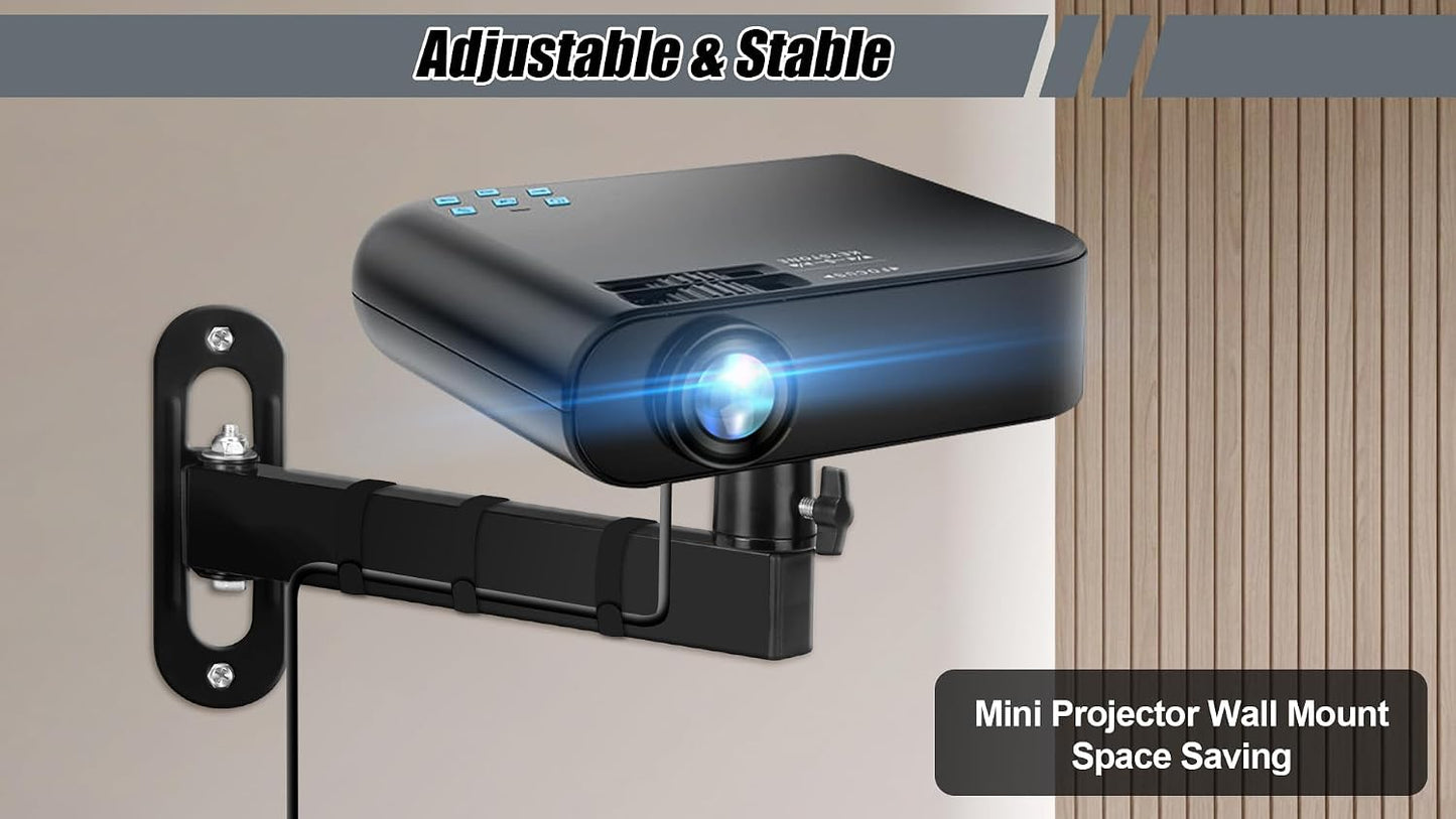 2-Be-Best 7.87IN 20CM 1/4" M4 M6 Projector Wall Mount Mini Projector Mount Length / Wall Projectors Mounts Adjustable