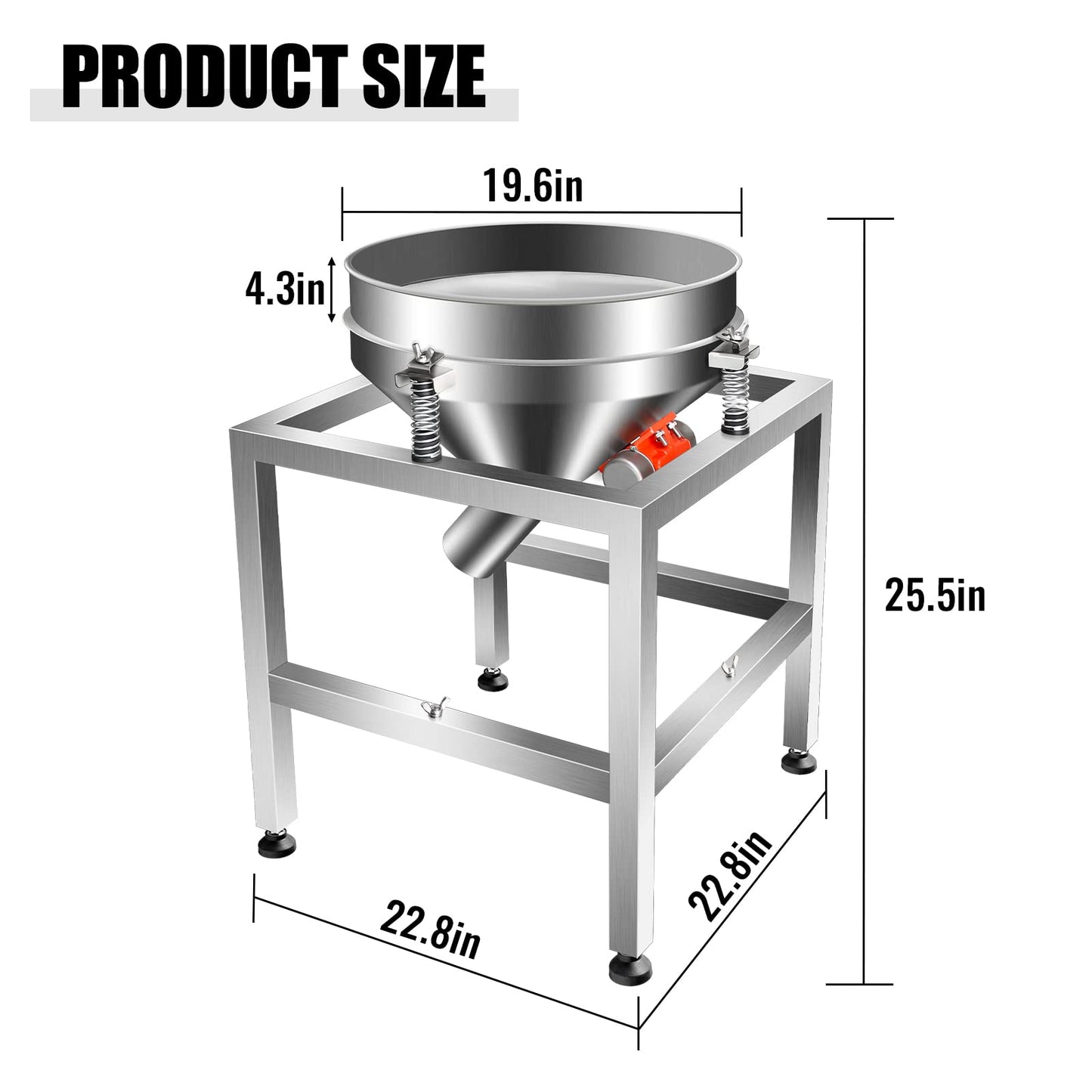 Automatic Powder Sifter Automatic Sieve Shaker Industrial Vibrating Sieve Machine Automatic Sifter Shaker Machine 19.6in 40&100Mesh Sieve Screen Optional (110V)