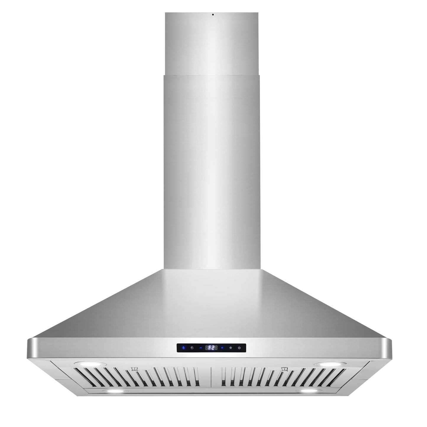 COSMO COS-63ISS75 30 in. Lumin Collection 380 CFM Ducted Island Range Hood, Soft Touch Controls, LED Lights, Stainless Steel