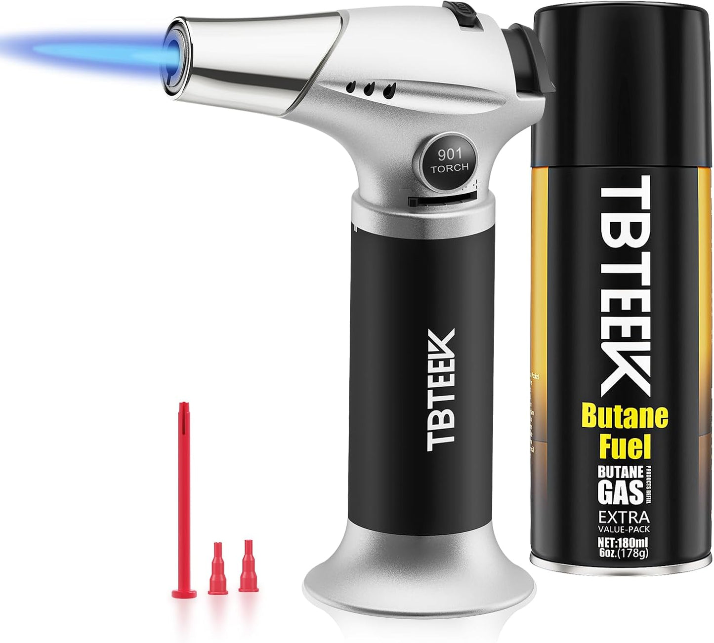 TBTEEK Cooking Torch - Versatile Kitchen Lighter with Butane Fuel for BBQ, Baking & Soldering (1 Can)