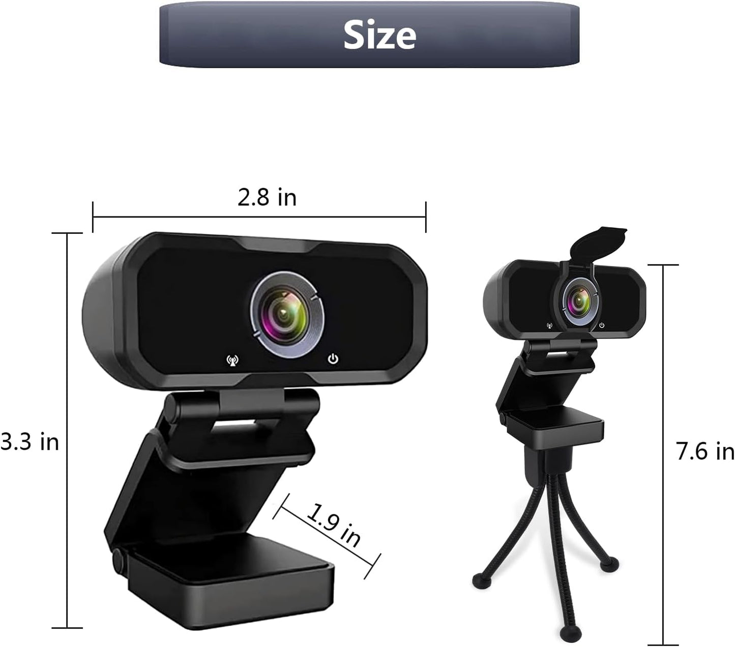 Svcouok 1080P 2/ USB-C Webcam Compatible with Switch PC - Streaming Camera for Zoom/Teams/Skype, Plug&Play