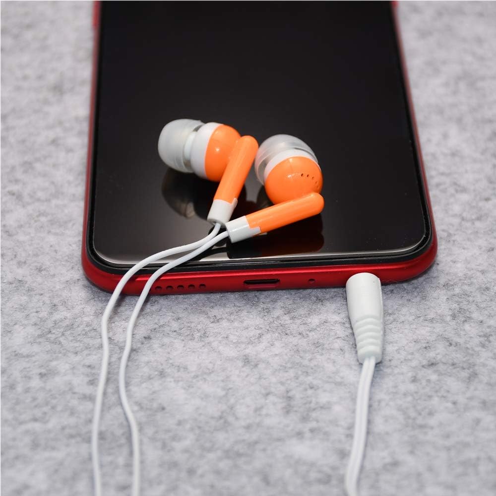 50 Pack MP3 CN-Outlet Wholesale Earbuds Bulk Headphones Individually Bagged for iPhone, Android, Player for Schools