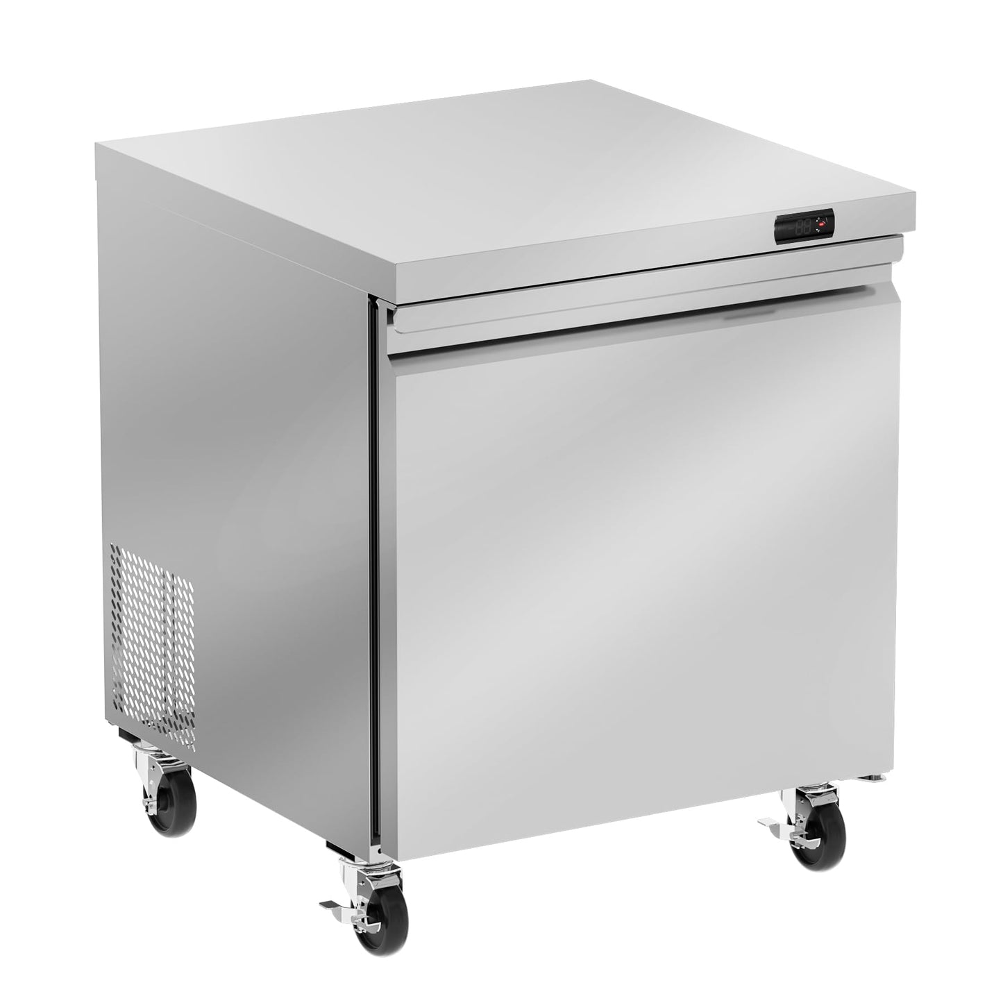 Rockitch 60" W Commercial Undercounter Freezer, 14.1 Cu.ft Stainless Steel Worktop Freezer, 2 Doors Fan Cooling Kitchen Fridge with Adjustable Shelves for Restaurant Food Prep, ETL Approved