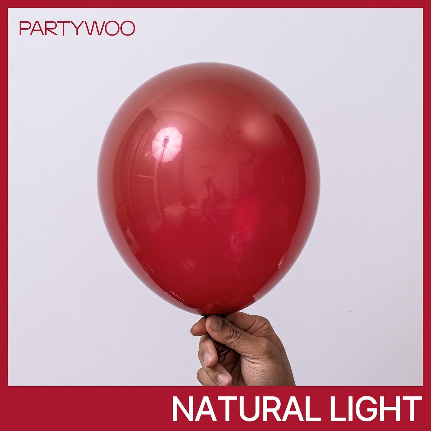 PartyWoo Burgundy Balloons - 100 Pcs in Various Sizes for Birthday & Graduation Decor | Dark Chestnut Red