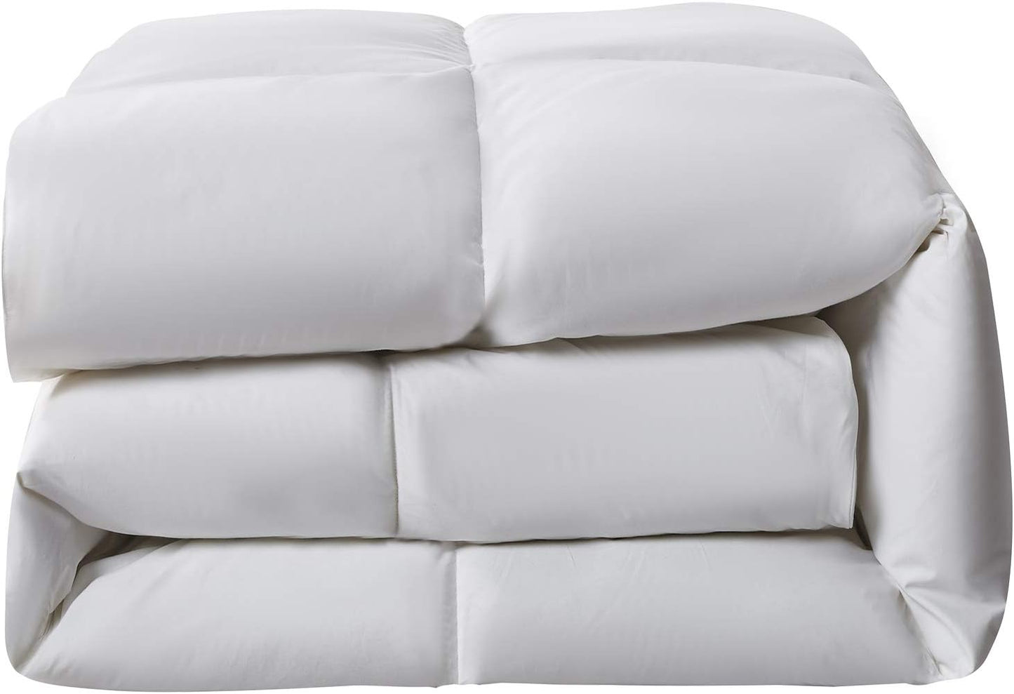 Serta Goose Feather Down Comforter - Luxurious Hypoallergenic Twin Size Duvet Insert | 100% Cotton, Medium Warmth, White 68 x 90 Inch