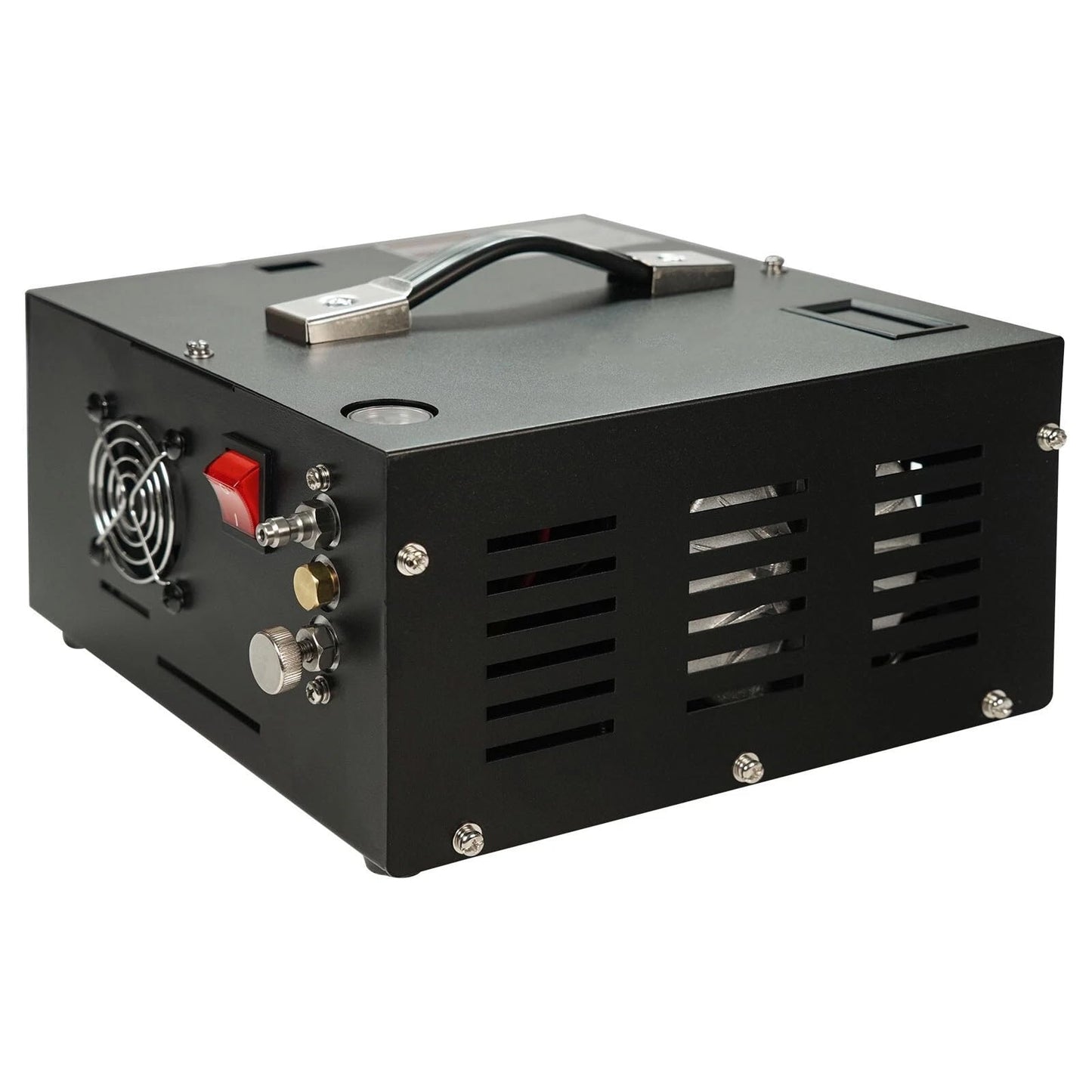 PCP Air Compressor 350W,Max 4500PSI/300Bar, Portable High-Pressure Air Pump with Fan Cooling, 12V DC/110V AC Dual Power, for PCP Air Rifle, Paintball Tanks and Scuba Diving