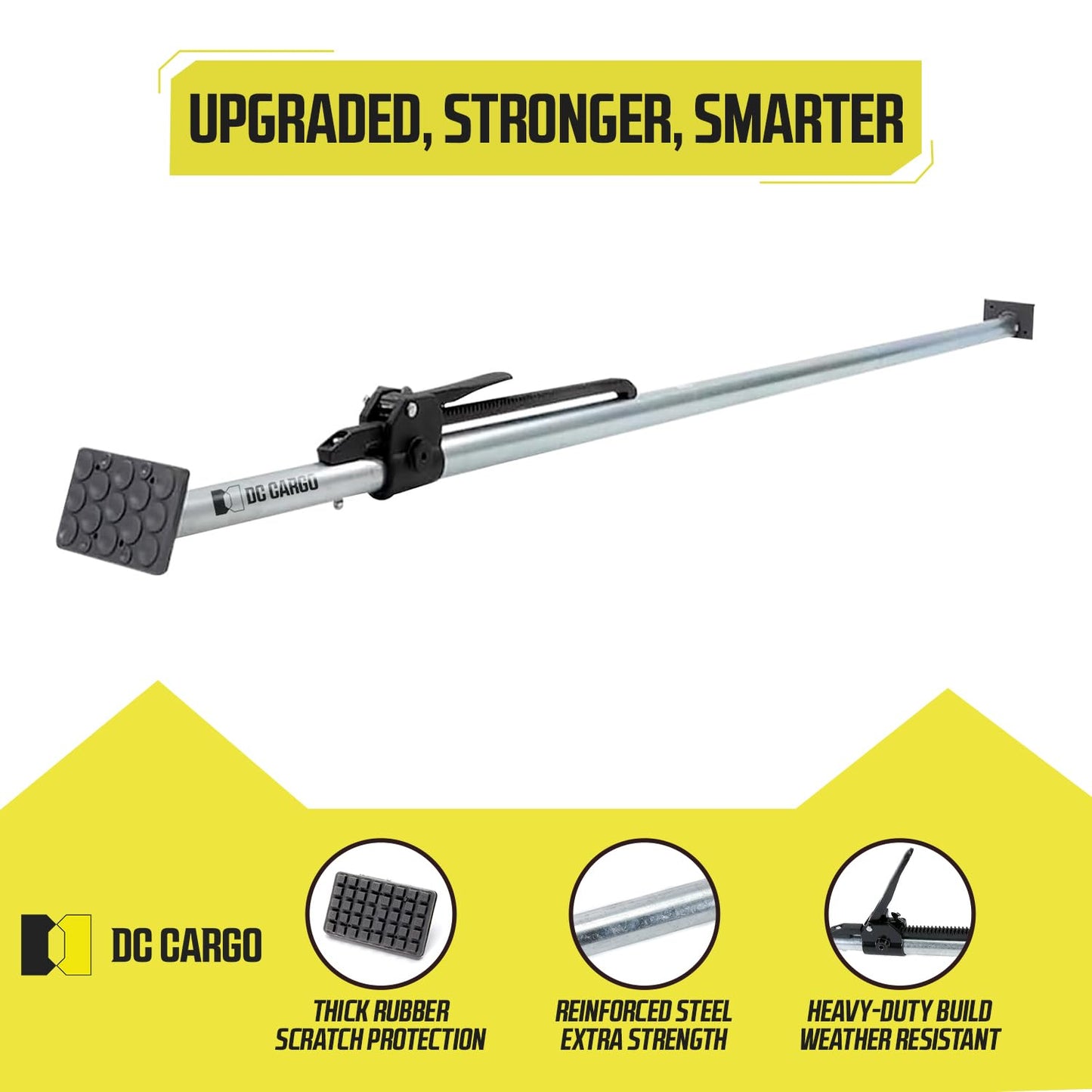 DC Cargo Mall Heavy-Duty Adjustable Load Lock Bars for Trailers - Pack of 4 - Truck Cargo Bars - Load Bars for Enclosed Vans and Reefers - 89-104 Inches Long Steel Ratcheting Cargo Bar