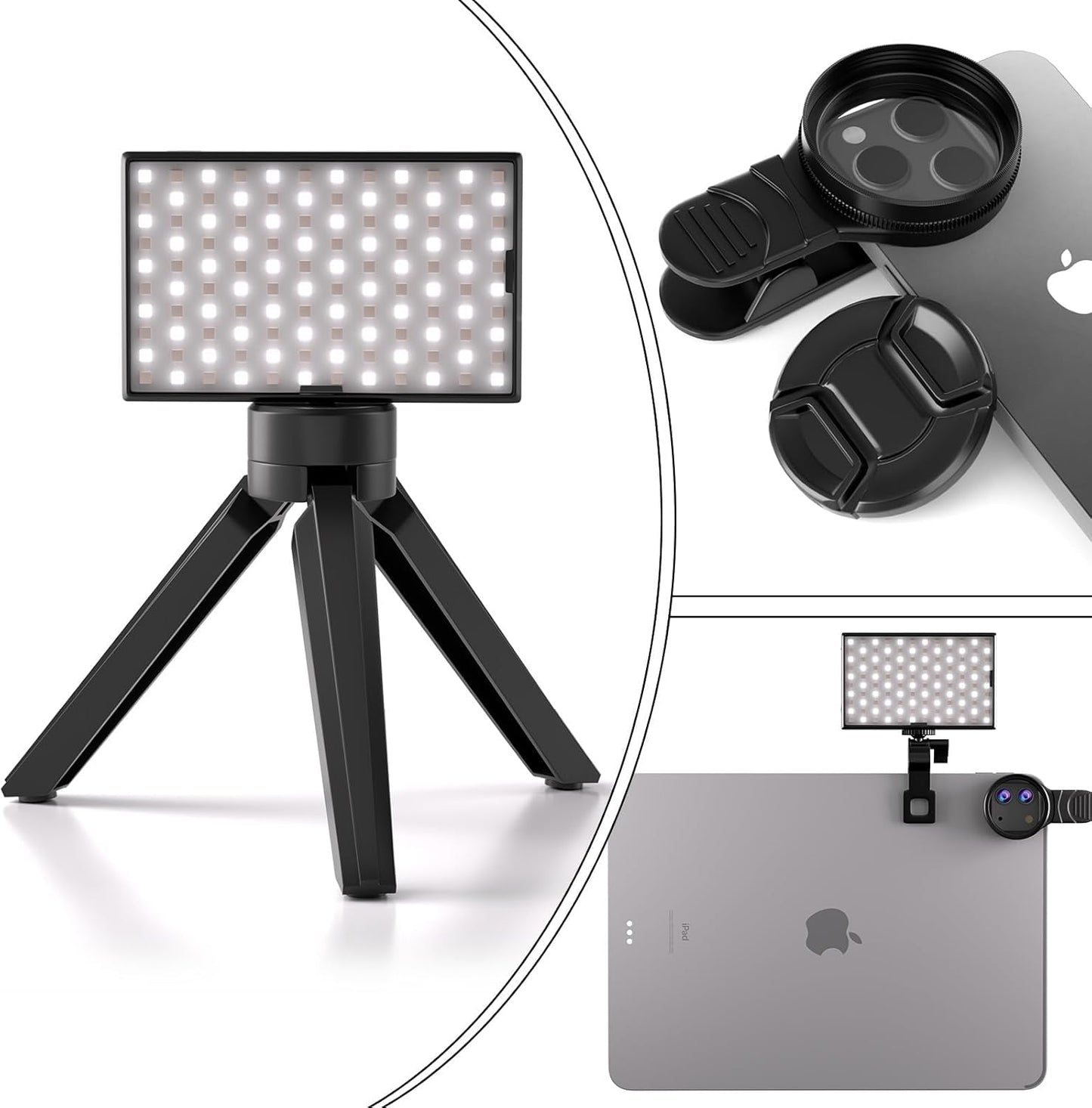 TAIDU 120 52mm LED Tattoo Light Kit, with Cpl, Tripod Light, Double Clamp, Tattoo Equipment and Supplies, foriktok