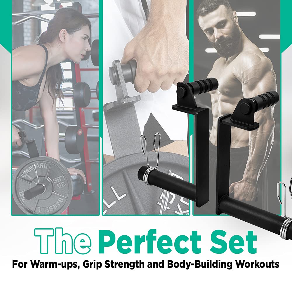 LoGest Farmer Walk Handles - Set of 2 Farmers Carry Handles with Clip Collars - Portable Exercise Equipment Targets Glutes Calves Quads and More Improve Grip Strength Ideal for Body Building Workouts