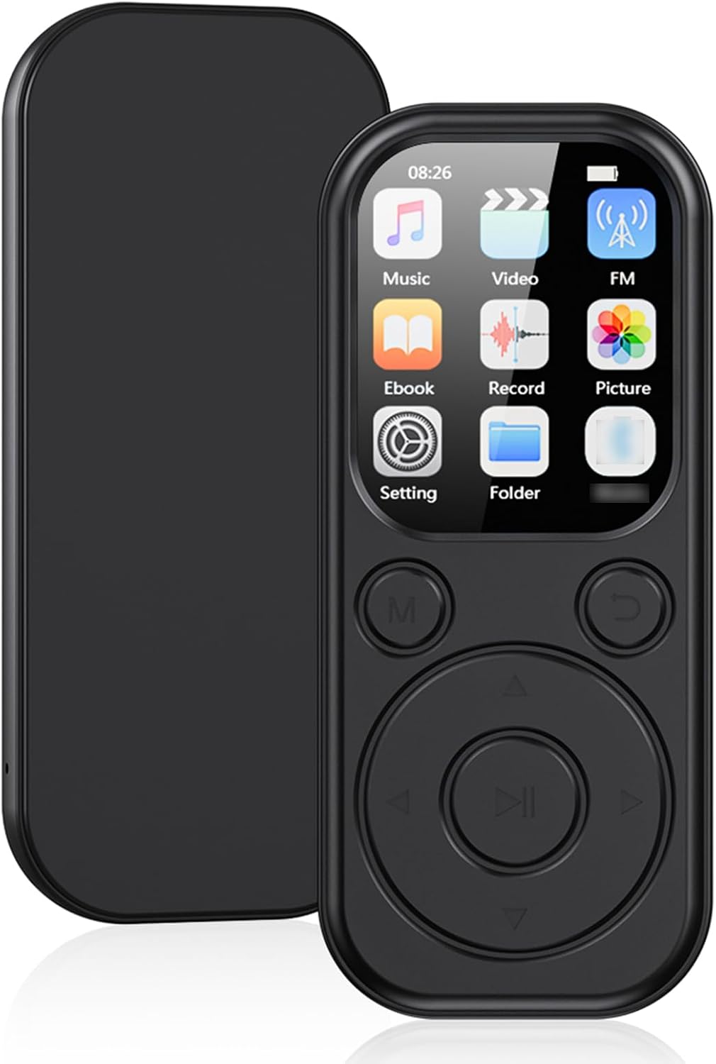 Dpofirs 8GB MP3 5.4, 12 2.01in MP4 Player with BT Hours Playback, Screen, Pocket Size, Simple Operation, for Meetings