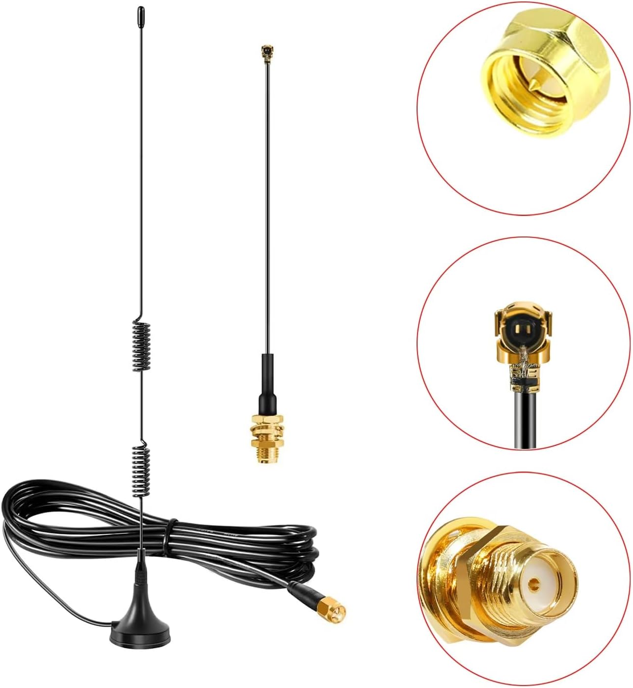 slinkdsco 915MHz ESP32 V3 915MHz 10cm (2 Sets), Meshtastic Long Range Lora Magnetic Base Antenna with SMA Male for LoRa