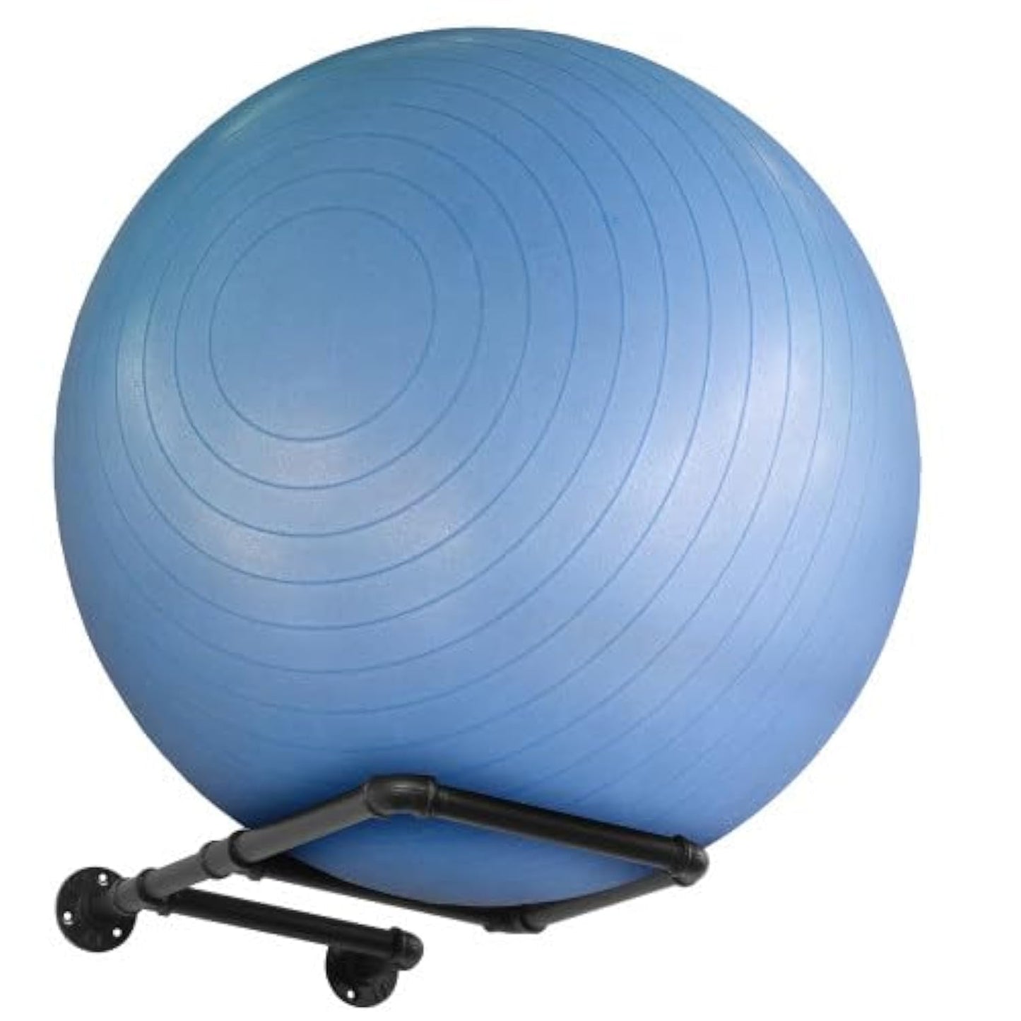 MyGift Yoga Ball Storage Wall Mount, Black Metal Pipe Racks for Exercise Ball Holder, Ball Storage for Home Gym or Studio