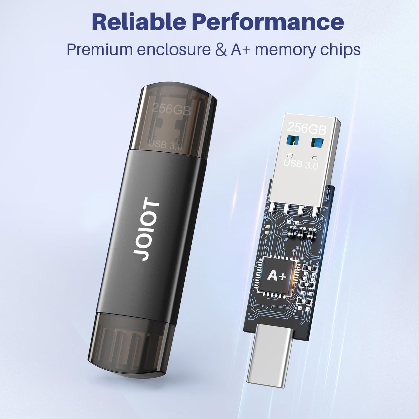 JOIOT 128GB 3.0 2-in-1 15 USB C Flash Drive Dual USB Flash Drive Type C + USB A Portable Type-C Flash Drive USB-C Thumb