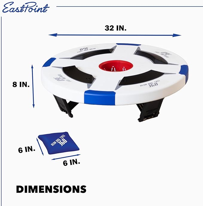 EastPoint Sports Bean Bag Knockout - 360 Degree All-Weather Cornhole Set - Includes 16 Bean Bags