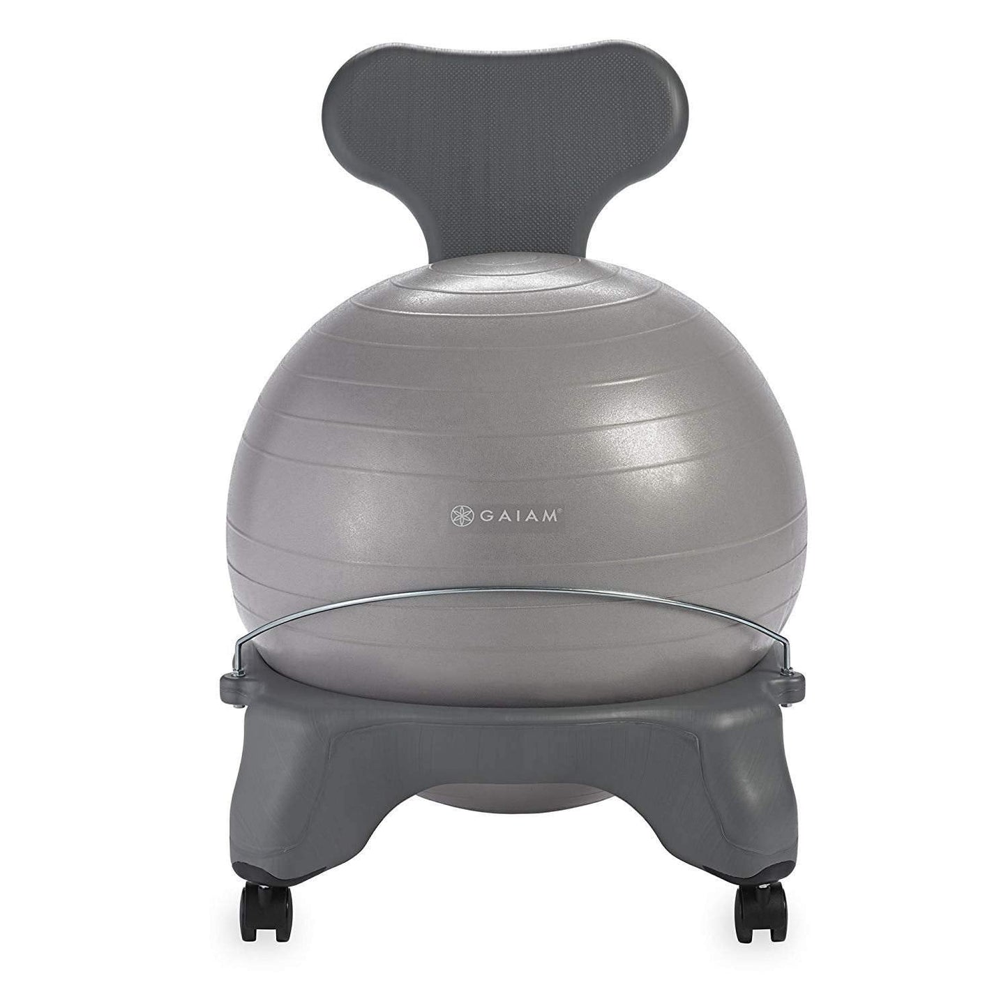 Gaiam Classic Balance Ball Chair – Ergonomic Stability Chair for Desk & Office | Yoga Ball Seat with Base, Air Pump, & Exercise Guide | Improves Posture & Core Strength (300 lb Capacity)