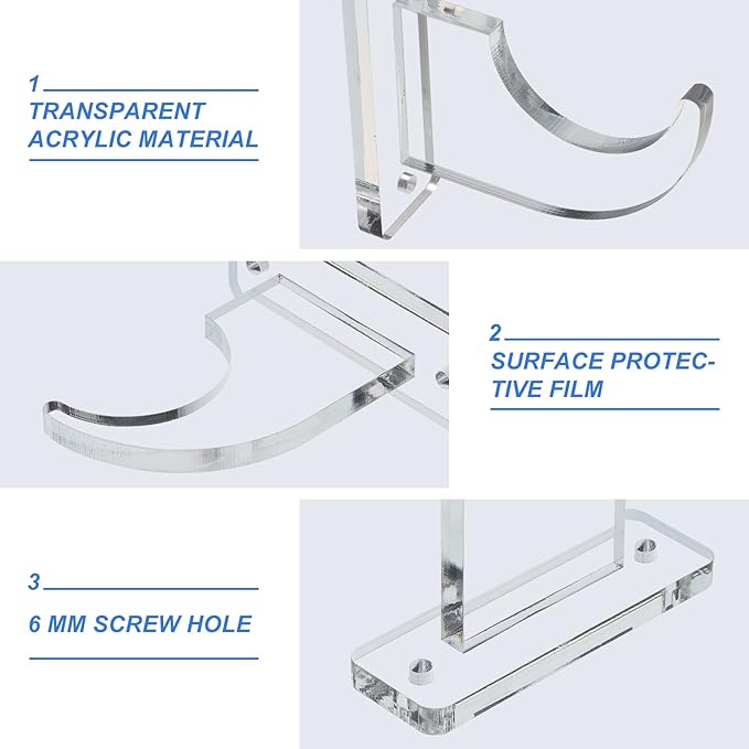 UXCELL Acrylic Light Saber Display Rack - Wall-Mounted Sword Stand for Light Saber, Clear