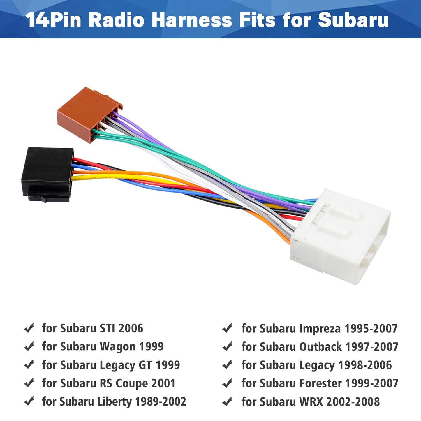 14Pin 16Pin Radio Wiring Harness Replacement for Subaru Forester Outback Impreza WRX Legacy Car Stereo Wire Connector