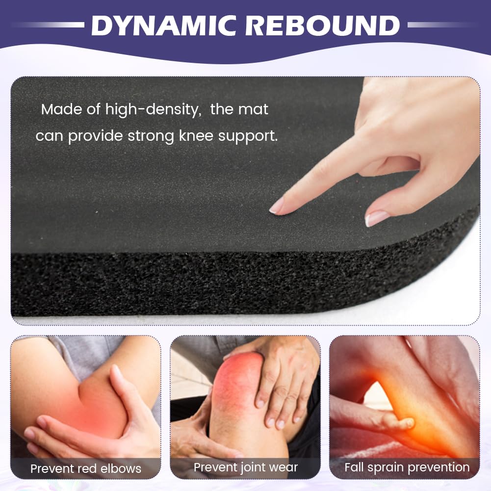 Yoga Knee Pad,High Density Foam NBR Material Yoga Knee Cushion,Clear Up Pain During Exercise,Exercise Pads for Knees Elbows Wrist,Ideal for Pilates and Planks (Black,11.4x7.5x0.59inch)