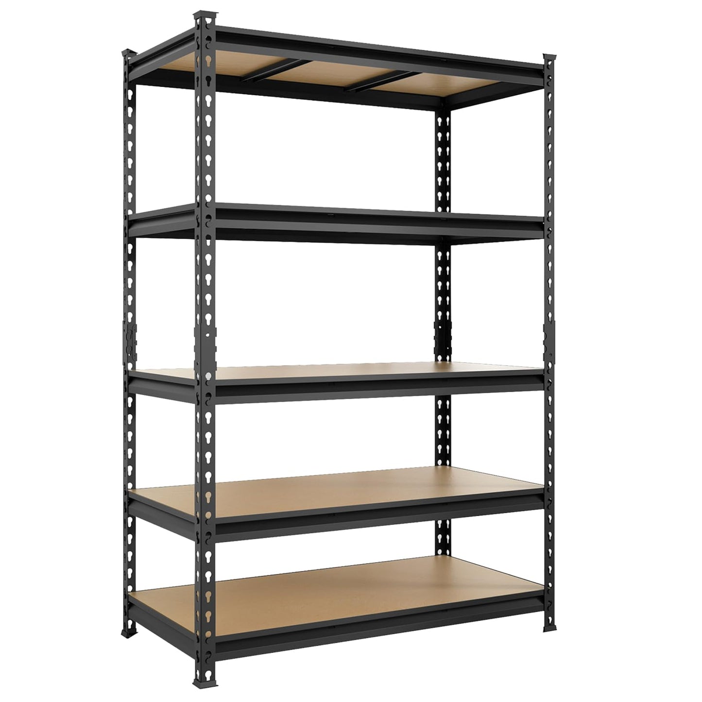 Big RED Storage Shelving Unit, 5-Tier Adjustable Storage Shelves, Heavy Duty Metal Garage Shelves/Utility Rack for Kitchen, Pantry, Basement- 3,000lb Capacity, Black, 72" H x 48" W x 24" D