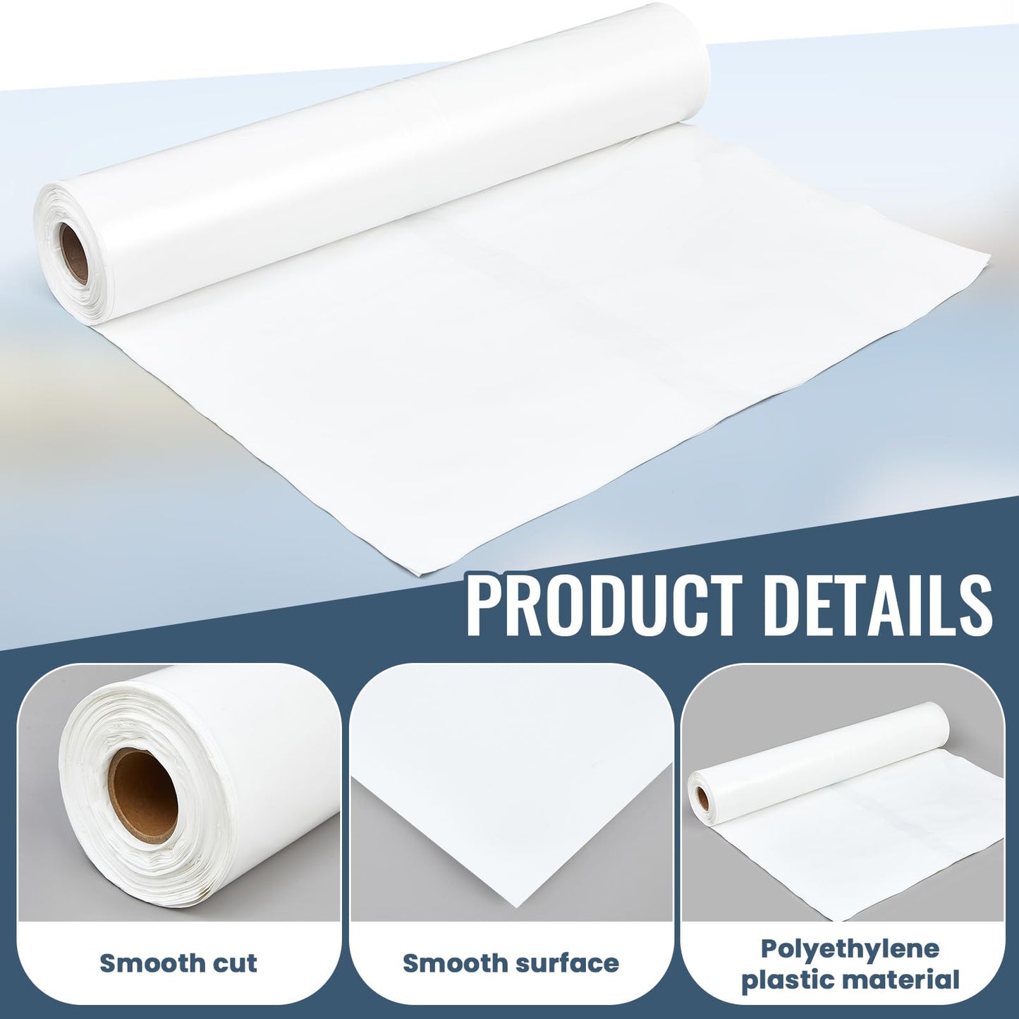 Geyoga 14' x 100' White Boat Shrink Film 7 Mil Thick Polyethylene Plastic Shrink Wrap for Use with Heat Gun Ldpe Marine Wrap Boat Film Plastic Sheeting for Protection and Storage