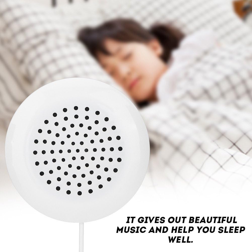 Zyyini 3.5mm Mp3 Mp4 Pillow Speaker, White Sleep Or Hypnosis Speaker New Mini Stereo Speaker for Phone CD Player