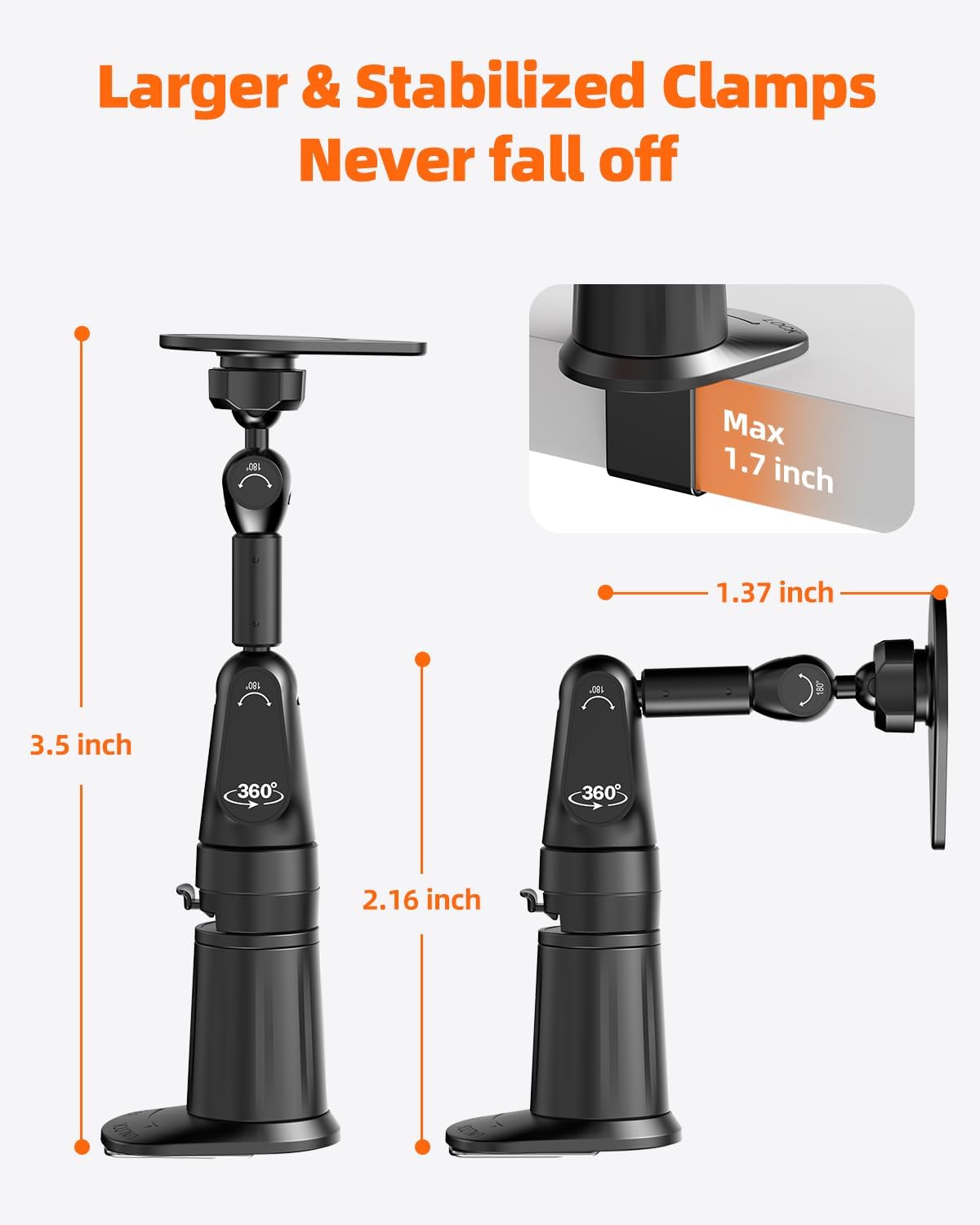 BANGMANG 2 1 17 16,15, 14, 13 12 in Magnetic Phone Holder Desk Mount, Cell Phone Clamp Clip for Pole Desk, Magnetic