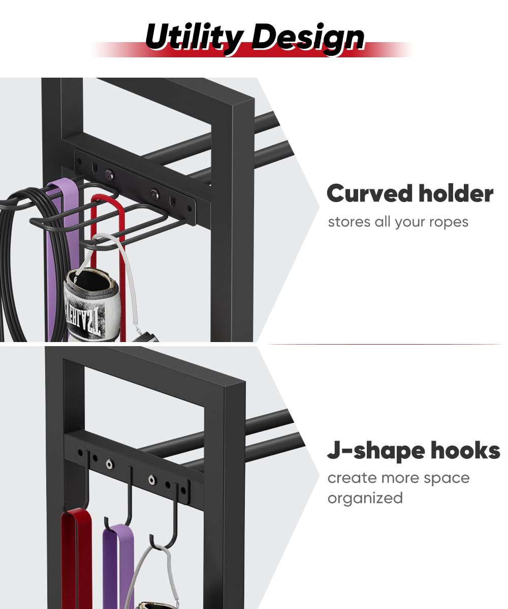 Ansionsol Adjustable Dumbbell Rack, Weight Storage Stand Holder for Dumbbells & Kettlebells, Heavy-Duty Metal Home Gym Workout Organizer with Hook for Gym Equipment Accessories (Rack Only)