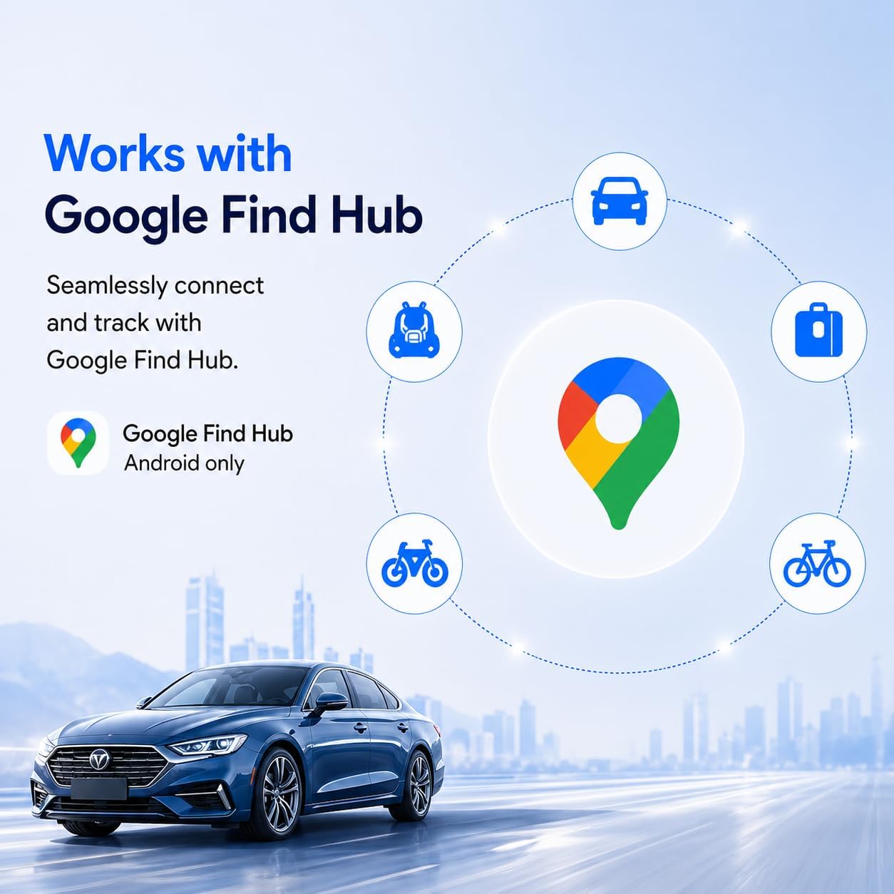 JNLIK GPS Tracker for Vehicles,Magnetic Waterproof Car Tracker, No Monthly fees, Mini Portable GPS Tracker for Cars