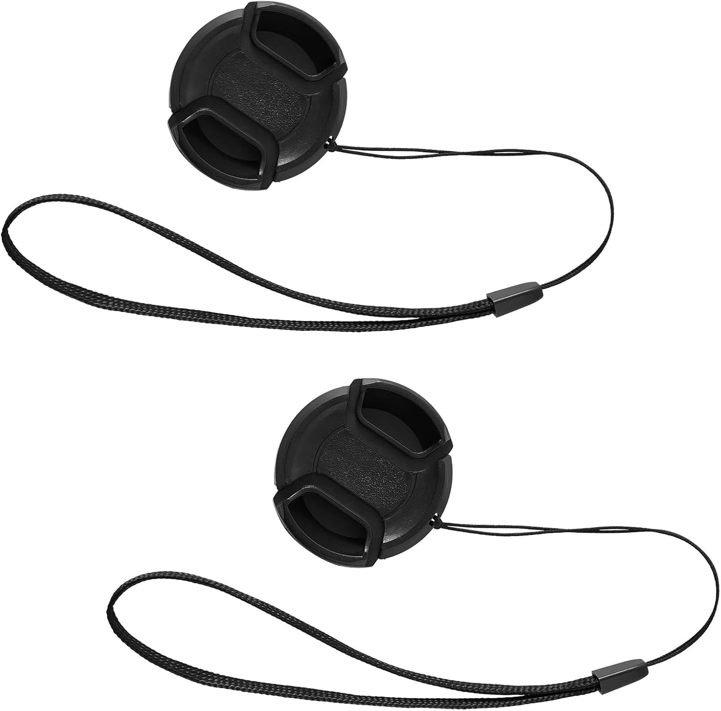 ZZJMCH 2 Pack 55mm Pinch 100% (55mm) Center Front Lens Cap, Extra Strong Springs, Camera Lens Cover, Made from Recycled