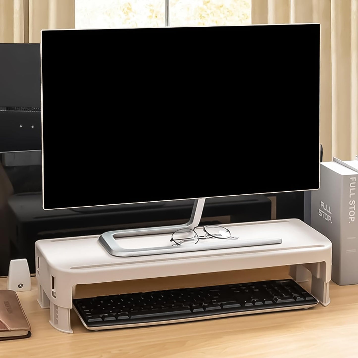 TINGUT 118mm Convenient Desk Screen Stand for Desktop & Laptops,Table Risers Up to Height Adjustment Improve Efficiency