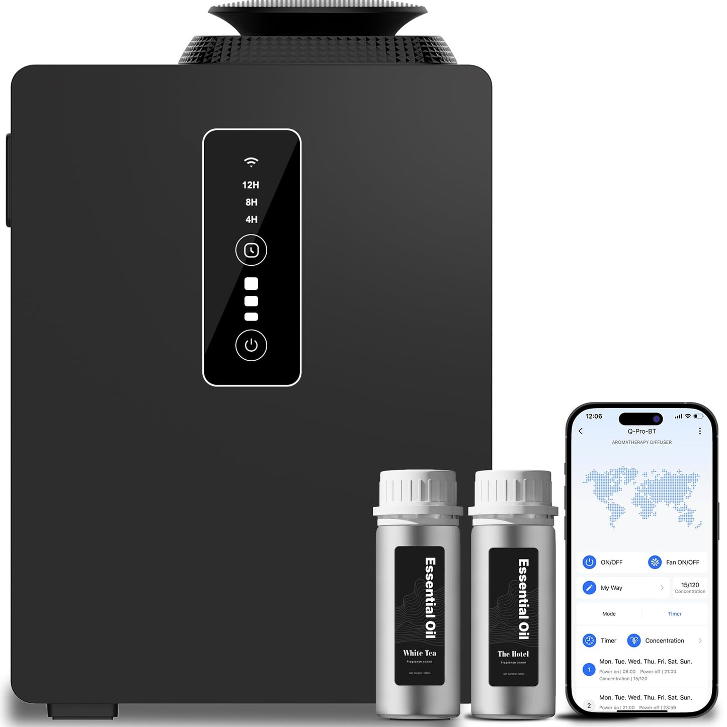 2026 Upgraded 6000 Sq.Ft HVAC Scent Diffuser Machine Kit, Includes 2 Premium Oils, Wi-Fi Control, 1000ML Waterless Cold Air Aromatherapy Essential Oil Hotel Scent Fragrance Diffuser for Large Room