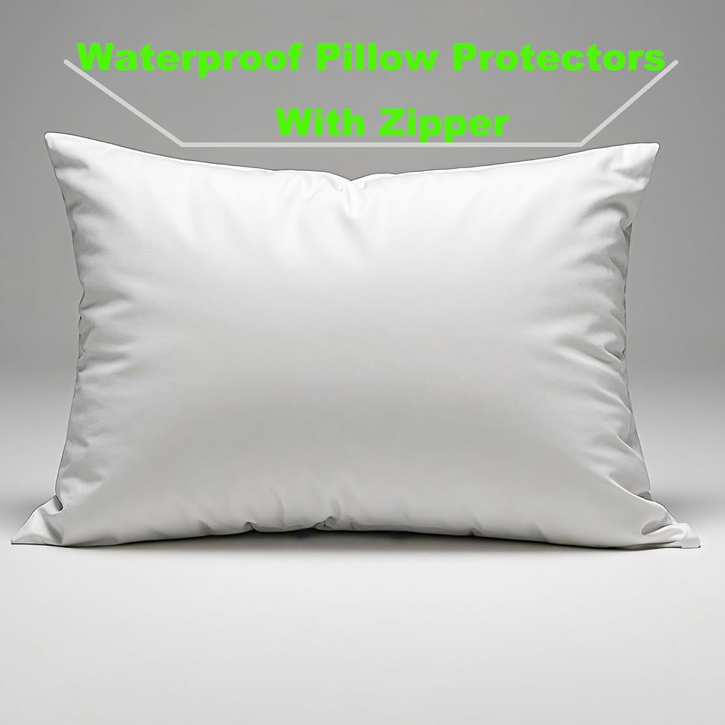 Skiennix Waterproof Pillow Protectors - Queen Size 20x28 Inches | 4-Pack Zippered Dust & Moisture Proof Covers