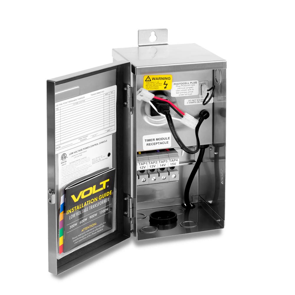 VOLT 300W Multi-Tap Low Voltage Transformer with Digital Timer for Landscape Lighting