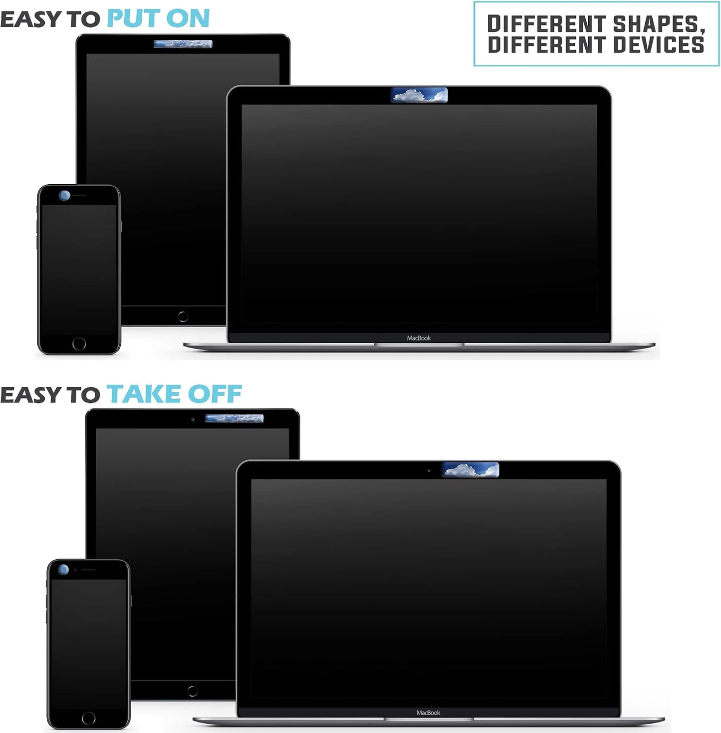 Gecko Travel Tech Webcam Covers - Laptop Webcam Cover - Tablet Webcam Covers - Smart TV & for Every Size Webcam on Any