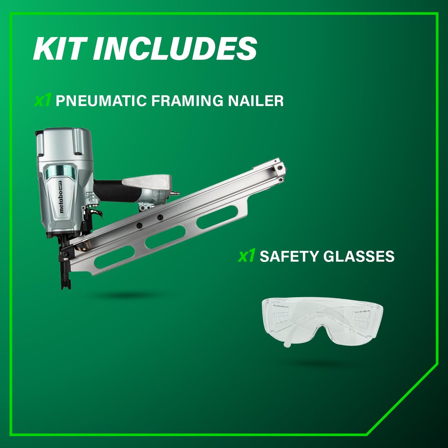 Metabo HPT Framing Nailer | High Grade Aluminum Magazine | Pneumatic | Framing Nails 2-Inch to 3-1/4-Inch | Rafter Hook | NR83A5(S1)