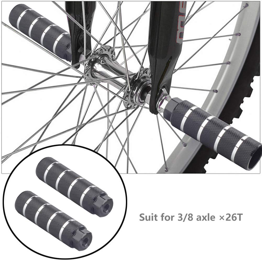 Bike Pegs 2Pcs Aluminum Alloy Anti-Skid Lead Foot Bicycle Pegs 3/8 inch Axles