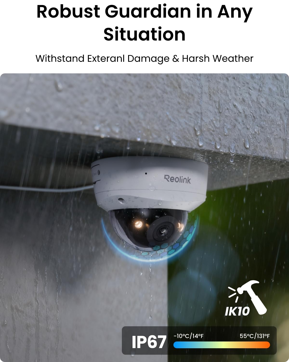 REOLINK 4K Security Camera System, 4pcs 4K UHD IK10 Vandalproof PoE Surveillance Cams Outdoor, 8CH NVR 2TB HDD, Color Night Vision, Smart Detection, 2-Way Talk, IP67 Weatherproof, RLK8-800V4
