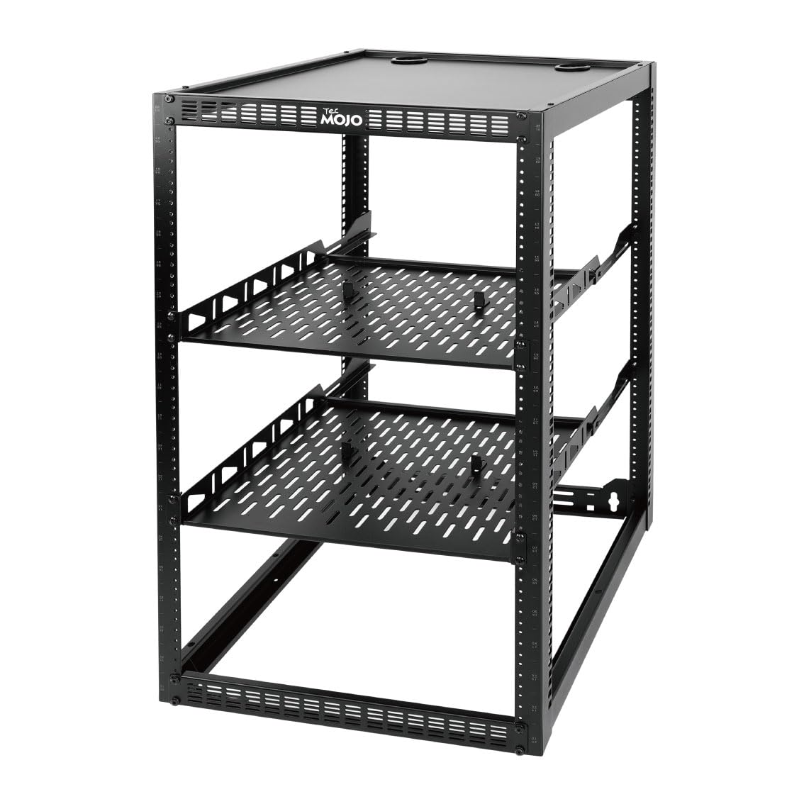 Tecmojo 20U Open Frame Network Rack for IT & AV Gear, AV Rack Floor Standing or Wall Mounted,with 2 PCS 1U Rack Shelves & Mounting Hardware,Network Rack for 19" Networking,Audio and Video Device