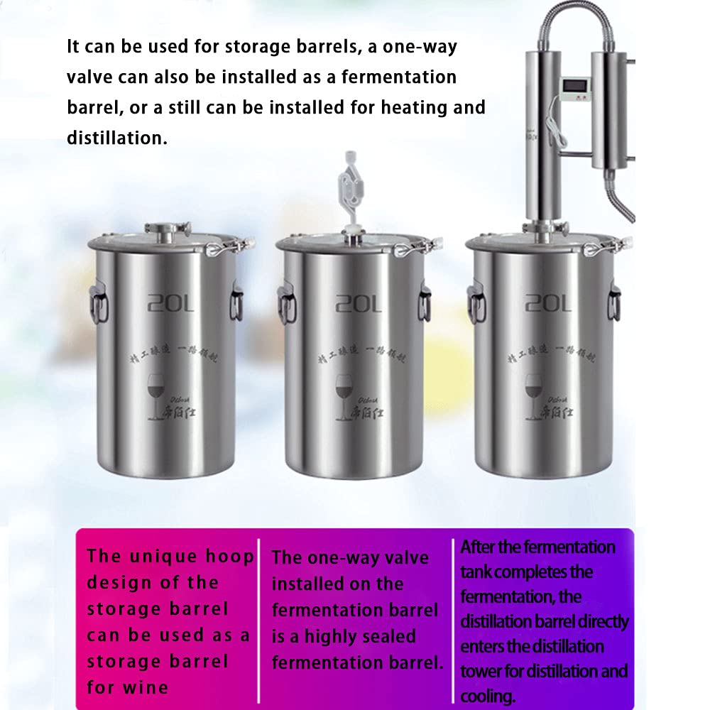 60L 304/316 New stainless steel fermentation barrel wine barrel fermenter self-brewed wine sealed barrel wine making equipment (316 without tap)