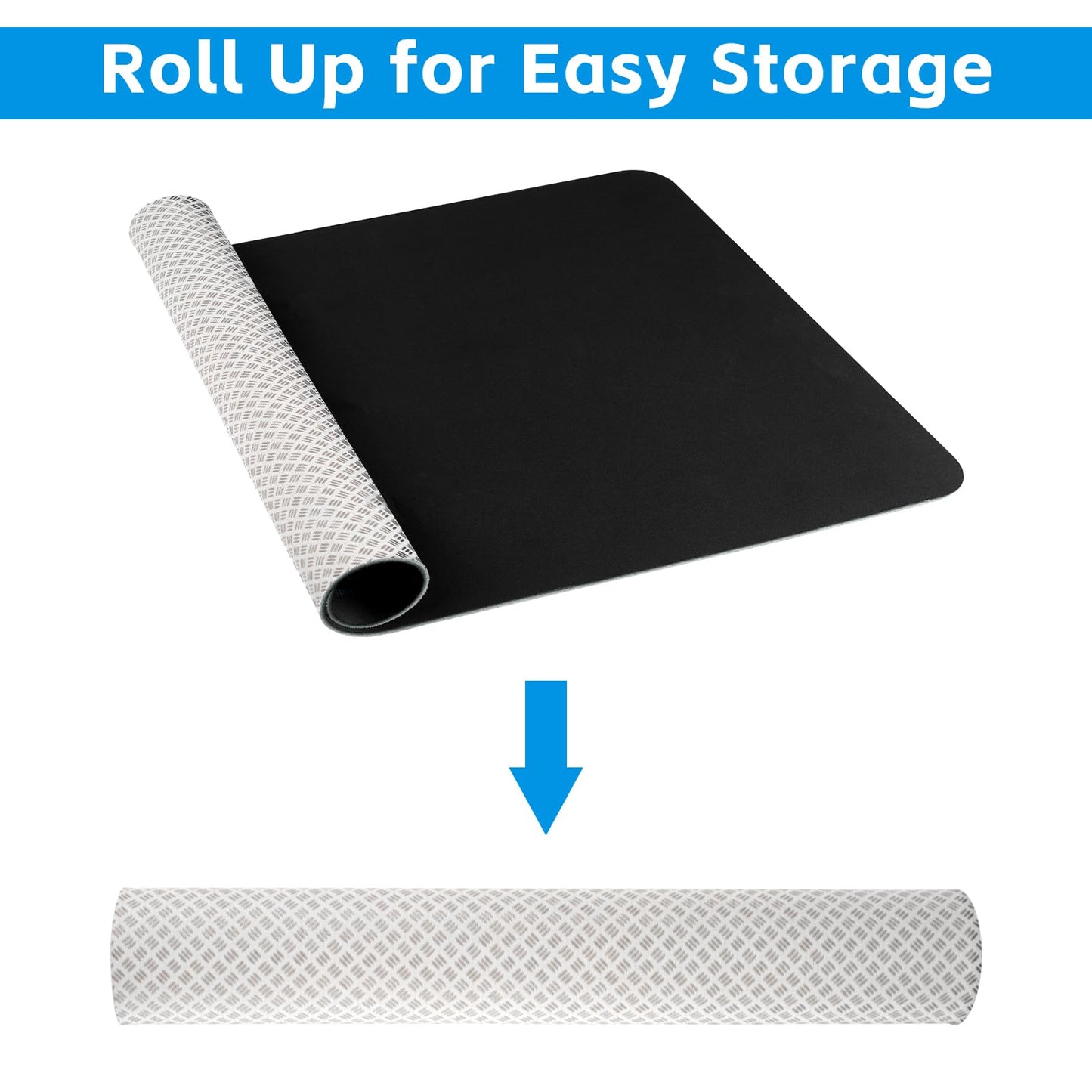 Non-Slip Workout Mat for Under Desk Elliptical Machine, Mats for Exercise Equipment, Suitable for Electric Seated Foot Pedal Exerciser, Enhanced Stability & Floor Protection
