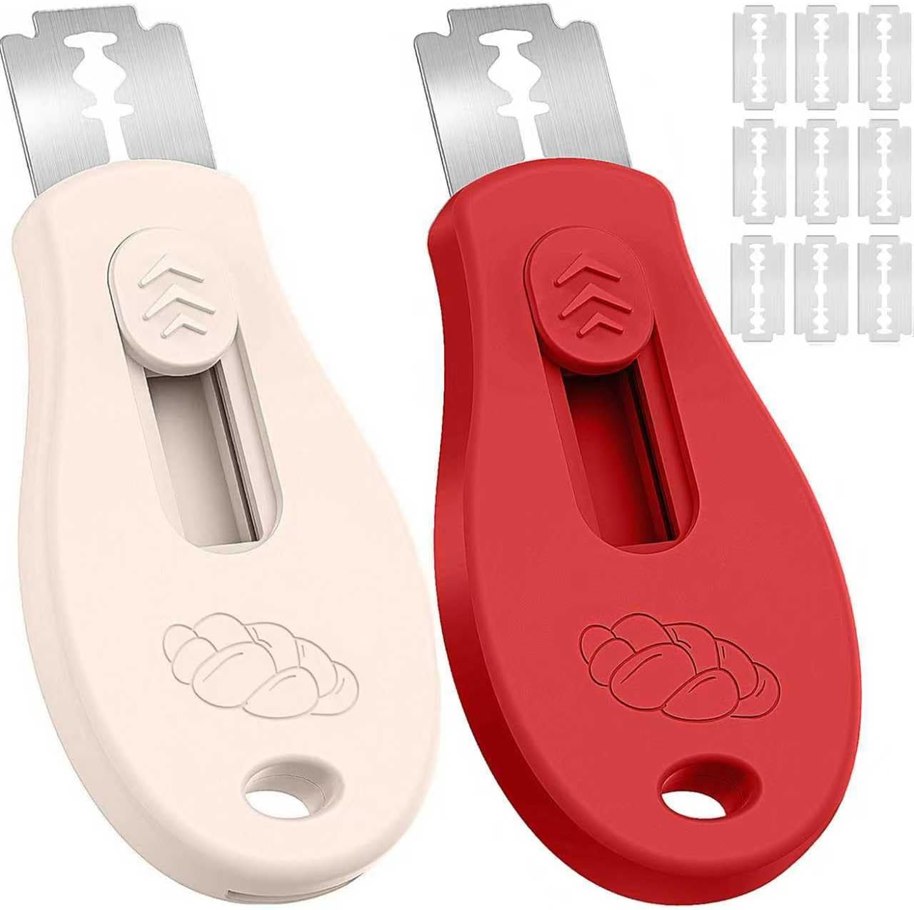 Skiennix Bread Lame | Sourdough Scoring Tool with Extractable Magnetic Design | Includes 5 Razor Blades - Beige & Red