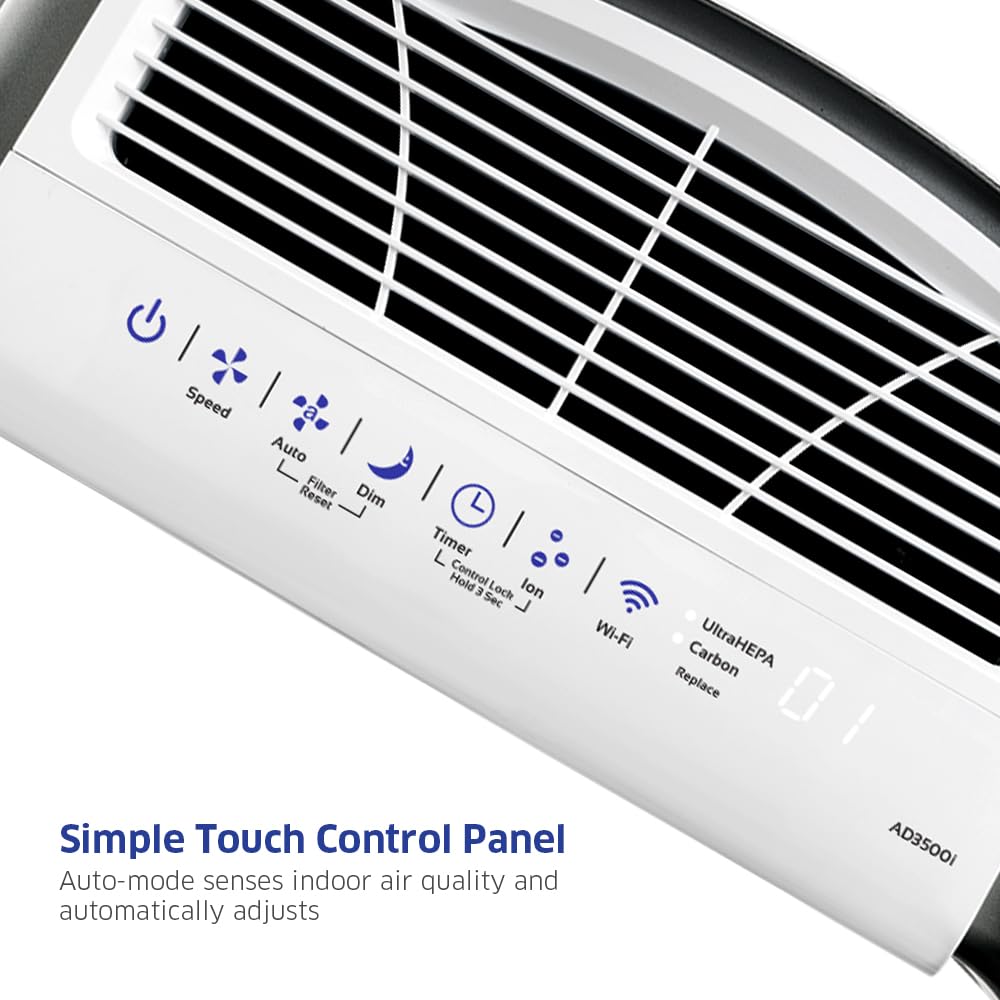 AIRDOCTOR 3500i SMART Air Purifier for Living Rooms & Bedrooms with UltraHEPA, Carbon/VOC, Pre-Filters with Extra VOC Replacement Filter Bundle