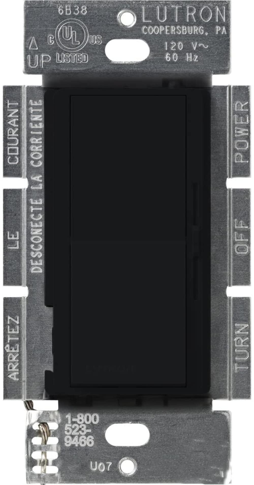 Lutron Diva Electronic Low Voltage Dimmer | 300-Watt, Single-Pole or 3-Way | DVSCELV-303P-MN, Midnight