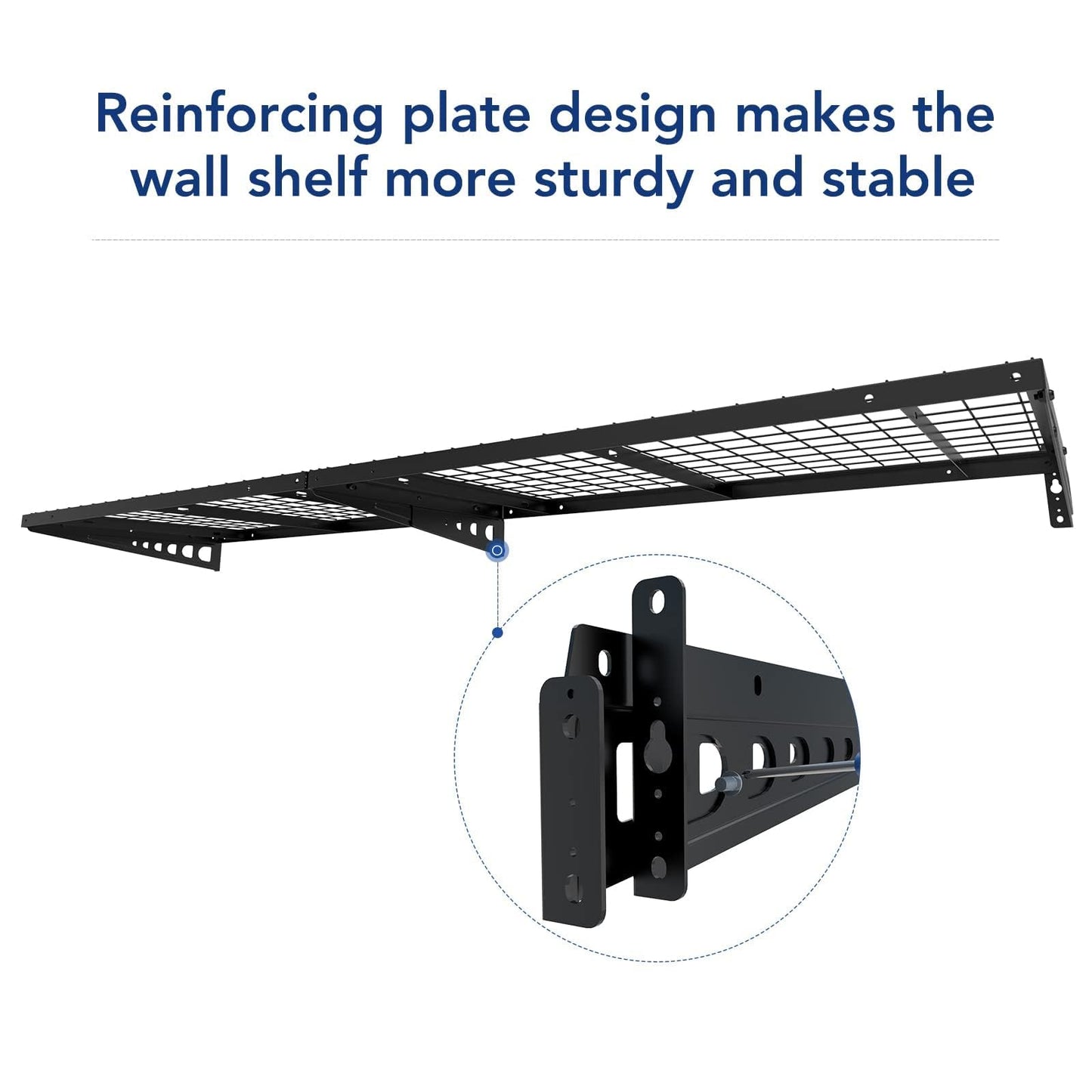 FLEXIMOUNTS 2 Pack 2x4ft Garage Storage 24x48 inch Heavy Duty Bike Wall Shelving Rack, 660lbs Total Weight Capacity, Black, Pro Series