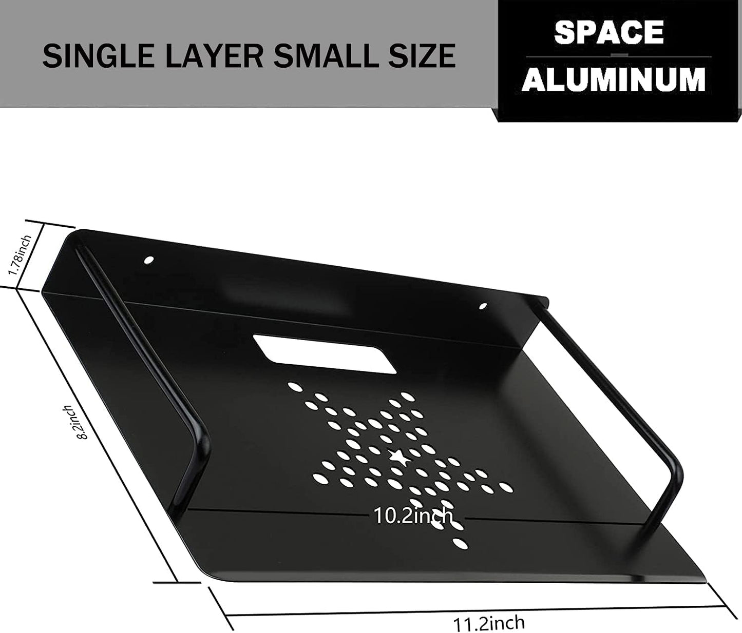 Xiboya textile Set 11.2'' 8.2'') Alumimum Alloy Wall Mount Shelf Bracket for TV Accessories WiFi Router TV Box Top Box