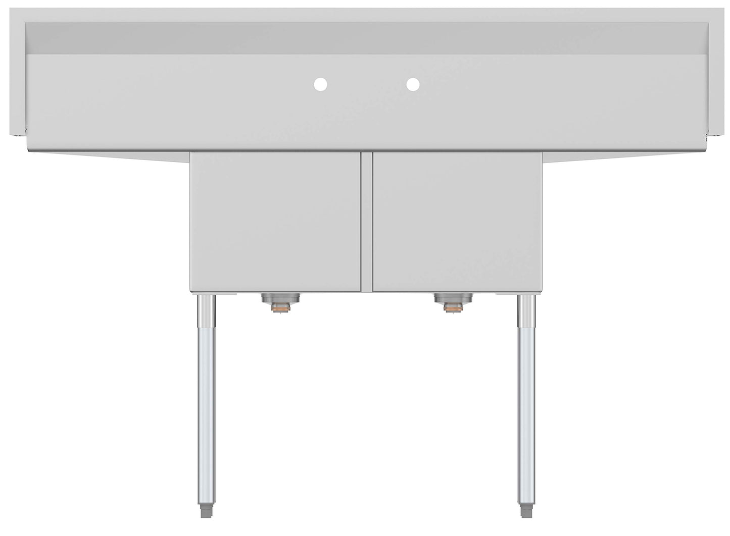KoolMore 2 Compartment Stainless Steel NSF Commercial Kitchen Prep & Utility Sink with 2 Drainboards - Bowl Size 15" x 15" x 12", Silver,SB151512-15B3